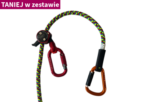 Zestaw lonża XP-E Pozycjoner. Osłonka na zakończenie liny różni się od tej ze zdjęcia.
